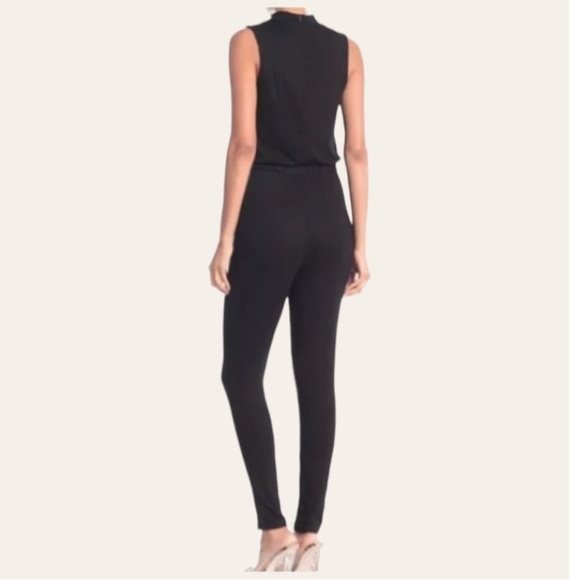 The Vanity Room Skinny Ribbed Jumpsuit Small Mock Neck Sleeveless Skinny Leg NWT - Picture 4 of 13